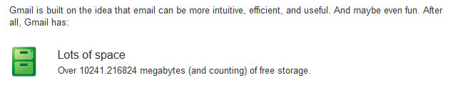 Gmail storage capacity